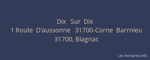 Dix   Sur  Dix