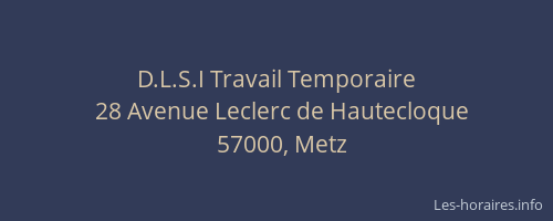 D.L.S.I Travail Temporaire