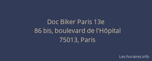 Doc Biker Paris 13e