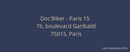 Doc'Biker - Paris 15