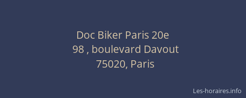 Doc Biker Paris 20e