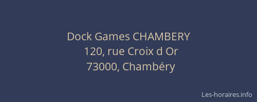 Dock Games CHAMBERY