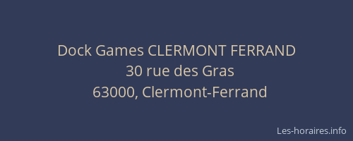 Dock Games CLERMONT FERRAND