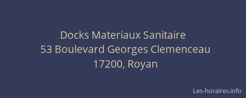 Docks Materiaux Sanitaire