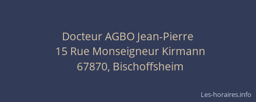 Docteur AGBO Jean-Pierre