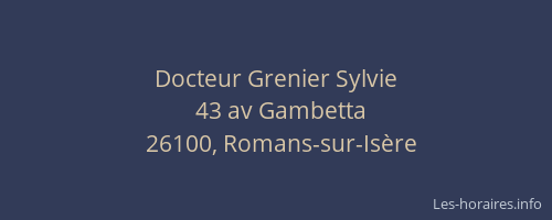 Docteur Grenier Sylvie