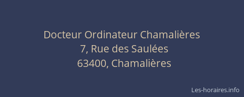 Docteur Ordinateur Chamali&egrave;res
