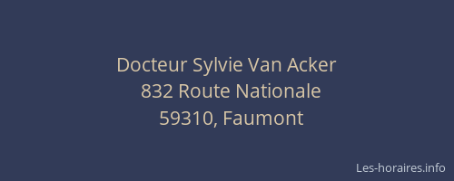 Docteur Sylvie Van Acker