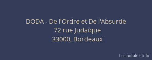 DODA - De l'Ordre et De l'Absurde