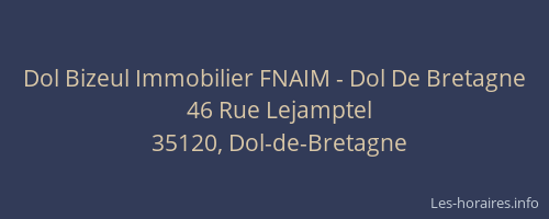 Dol Bizeul Immobilier FNAIM - Dol De Bretagne