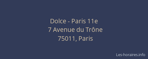 Dolce - Paris 11e