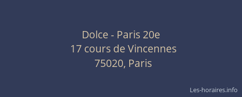 Dolce - Paris 20e