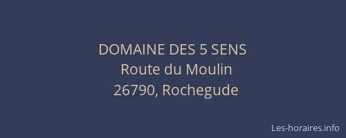 DOMAINE DES 5 SENS