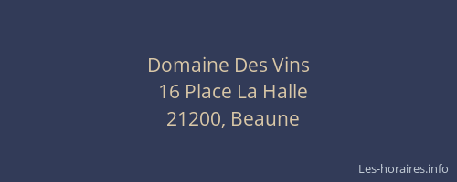 Domaine Des Vins