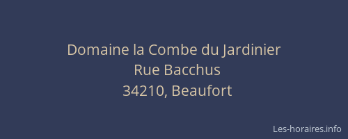Domaine la Combe du Jardinier