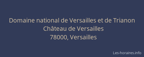 Domaine national de Versailles et de Trianon