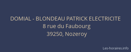 DOMIAL - BLONDEAU PATRICK ELECTRICITE