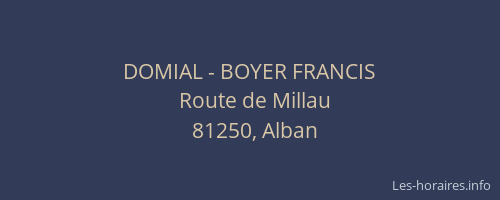DOMIAL - BOYER FRANCIS