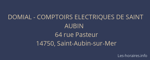 DOMIAL - COMPTOIRS ELECTRIQUES DE SAINT AUBIN