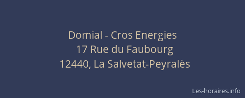 Domial - Cros Energies