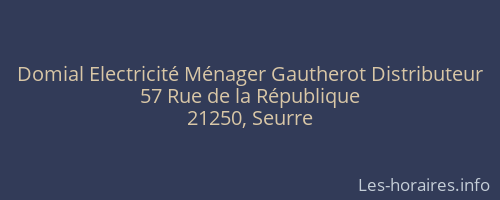 Domial Electricité Ménager Gautherot Distributeur