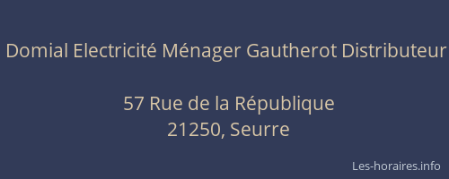 Domial Electricit&eacute; M&eacute;nager Gautherot Distributeur