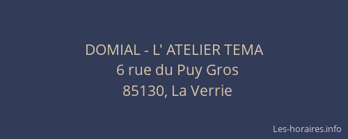 DOMIAL - L' ATELIER TEMA