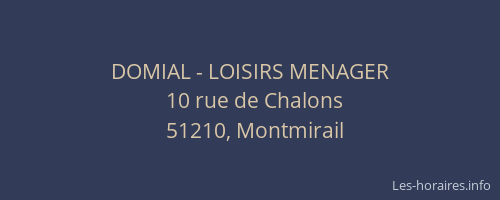 DOMIAL - LOISIRS MENAGER