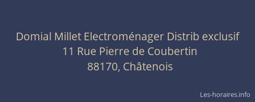 Domial Millet Electrom&eacute;nager Distrib exclusif