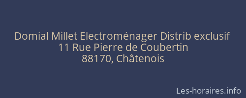 Domial Millet Electroménager Distrib exclusif