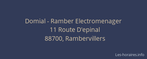 Domial - Ramber Electromenager