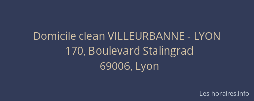 Domicile clean VILLEURBANNE - LYON
