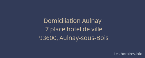 Domiciliation Aulnay