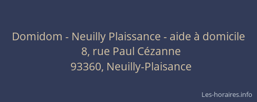 Domidom - Neuilly Plaissance - aide à domicile