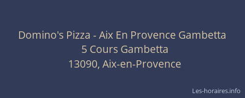 Domino's Pizza - Aix En Provence Gambetta
