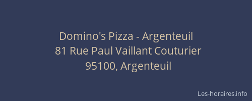Domino's Pizza - Argenteuil