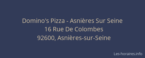 Domino's Pizza - Asnières Sur Seine