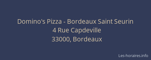 Domino's Pizza - Bordeaux Saint Seurin