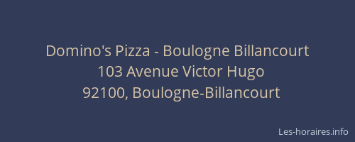 Domino's Pizza - Boulogne Billancourt