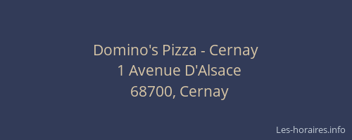 Domino's Pizza - Cernay