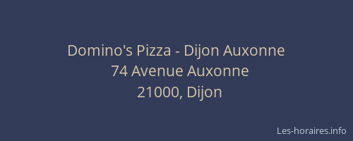 Domino's Pizza - Dijon Auxonne