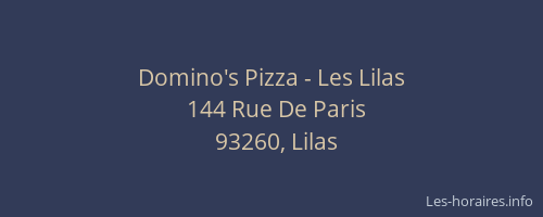 Domino's Pizza - Les Lilas
