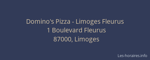 Domino's Pizza - Limoges Fleurus