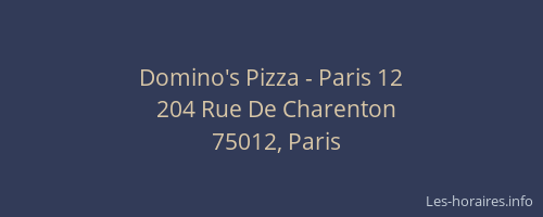 Domino's Pizza - Paris 12