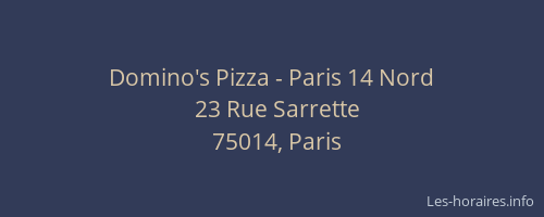 Domino's Pizza - Paris 14 Nord