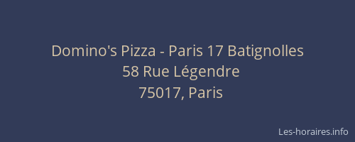 Domino's Pizza - Paris 17 Batignolles
