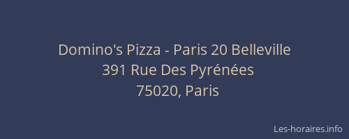 Domino's Pizza - Paris 20 Belleville