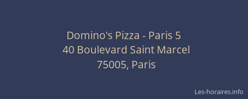 Domino's Pizza - Paris 5