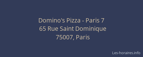 Domino's Pizza - Paris 7