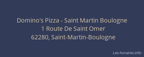 Domino's Pizza - Saint Martin Boulogne